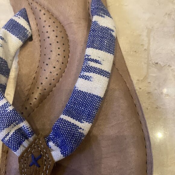 Reef LEATHER Flip Flops Women's Sandals Cushion Leather Size 7 Mystic Seas New - Picture 3 of 7